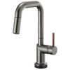 Brizo Odin SmartTouch Pull-Down Prep Kitchen Faucet with Square Spout - Less Handle - Complete Kit - Brilliance® Luxe Steel®