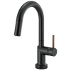 Brizo Odin SmartTouch Pull-Down Prep Kitchen Faucet with Arc Spout - Less Handle - Complete Kit - Matte Black