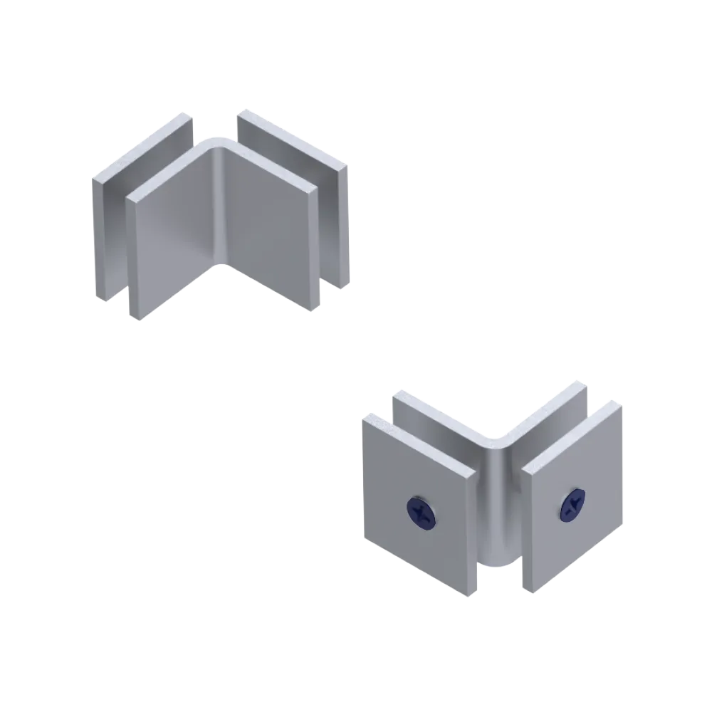 Rubinet 90 Glass to Glass Open Face Satin Chrome