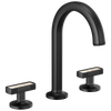 Brizo Kintsu Widespread Lavatory Faucet with Arc Spout - Less Handles - Complete Kit - Matte Black