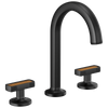 Brizo Kintsu Widespread Lavatory Faucet with Arc Spout - Less Handles - Complete Kit - Matte Black
