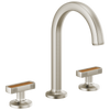 Brizo Kintsu Widespread Lavatory Faucet with Arc Spout - Less Handles 1.5 GPM - Complete Kit - Brilliance® Luxe Nickel®