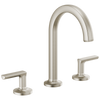 Brizo Kintsu Widespread Lavatory Faucet with Arc Spout - Less Handles 1.5 GPM - Complete Kit - Brilliance® Luxe Nickel®