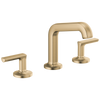 Brizo Kintsu Widespread Lavatory Faucet with Angled Spout - Less Handles 1.5 GPM - Complete Kit - Brilliance® Luxe Gold®