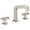 Brizo Kintsu Widespread Lavatory Faucet with Angled Spout - Less Handles 1.5 GPM - Complete Kit - Brilliance® Luxe Nickel®