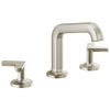 Brizo Kintsu Widespread Lavatory Faucet with Angled Spout - Less Handles 1.5 GPM - Complete Kit - Brilliance® Luxe Nickel®