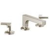 Brizo Kintsu Widespread Lavatory Faucet with Low Spout - Less Handles 1.2 GPM - Complete Kit - Brilliance® Luxe Nickel®