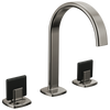 Brizo Allaria Widespread Lavatory Faucet with Arc Spout - Less Handles - Complete Kit - Brilliance® Black Onyx