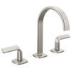 Brizo Allaria Widespread Lavatory Faucet with Arc Spout - Less Handles - Complete Kit - Brilliance® Luxe Nickel®