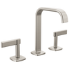 Brizo Allaria Widespread Lavatory Faucet with Square Spout - Less Handles - Complete Kit - Brilliance® Luxe Nickel®