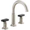 Brizo Invari Widespread Lavatory Faucet with Arc Spout - Less Handles 1.2 GPM - Complete Kit - Brilliance® Luxe Nickel®