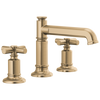Brizo Invari Widespread Lavatory Faucet with Column Spout - Less Handles 1.5 GPM - Complete Kit - Brilliance® Luxe Gold®
