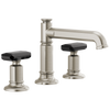 Brizo Invari Widespread Lavatory Faucet with Column Spout - Less Handles 1.2 GPM - Complete Kit - Brilliance® Luxe Nickel®