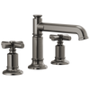 Brizo Invari Widespread Lavatory Faucet with Column Spout - Less Handles 1.2 GPM - Complete Kit - Brilliance® Luxe Steel®
