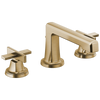 Brizo Levoir Widespread Lavatory Faucet with Low Spout - Less Handles 1.2 GPM - Complete Kit - Brilliance® Luxe Gold®