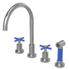 Rubinet Widespread Kitchen Set with LaSalle Spout with Hand Spray Satin Nickel