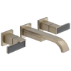 Brizo Siderna Two-Handle Wall Mount Lavatory Faucet - Less Handles 1.2 GPM - Complete Kit - Brilliance® Brushed Nickel