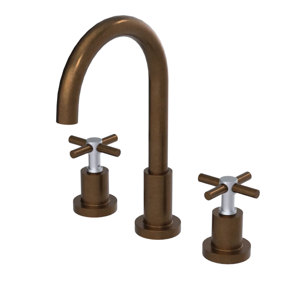 Rubinet Widespread Kitchen Set with LaSalle Spout Tuscan Brass
