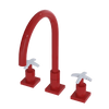 Rubinet Widespread Kitchen Set Red