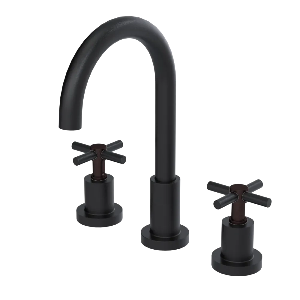 Rubinet Widespread Kitchen Set with LaSalle Spout Matt Black
