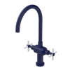 Rubinet Two Handle Single Hole Kitchen Set with LaSalle Spout Midnight Blue