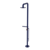Rubinet Pressure Balance Outdoor Shower with Foot Rinse & 10" Shower Head (with shelf) - 304 Stainless Steel Midnight Blue