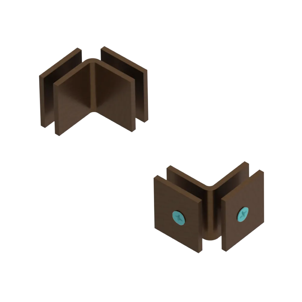 Rubinet 90 Glass to Glass Open Face Tuscan Brass