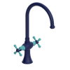 Rubinet Two Handle Single Hole Kitchen Set Midnight Blue