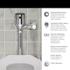American Standard Ultima® Selectronic® Exposed Toilet Flush Valve, Diaphragm Type, Battery, 1.6 gpf/6.0 Lpf