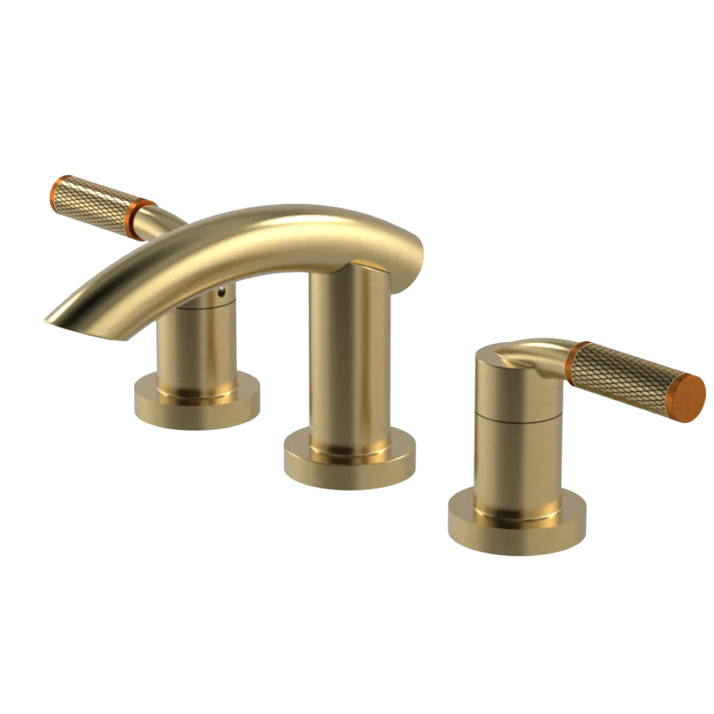 Rubinet Widespread Lav. Set. (less drain) Satin Brass