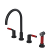 Rubinet Widespread Kitchen Set with Hand Spray Matt Black