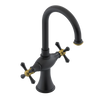Rubinet Single Hole Dual Handle Lav. Set. (less drain) Matt Black