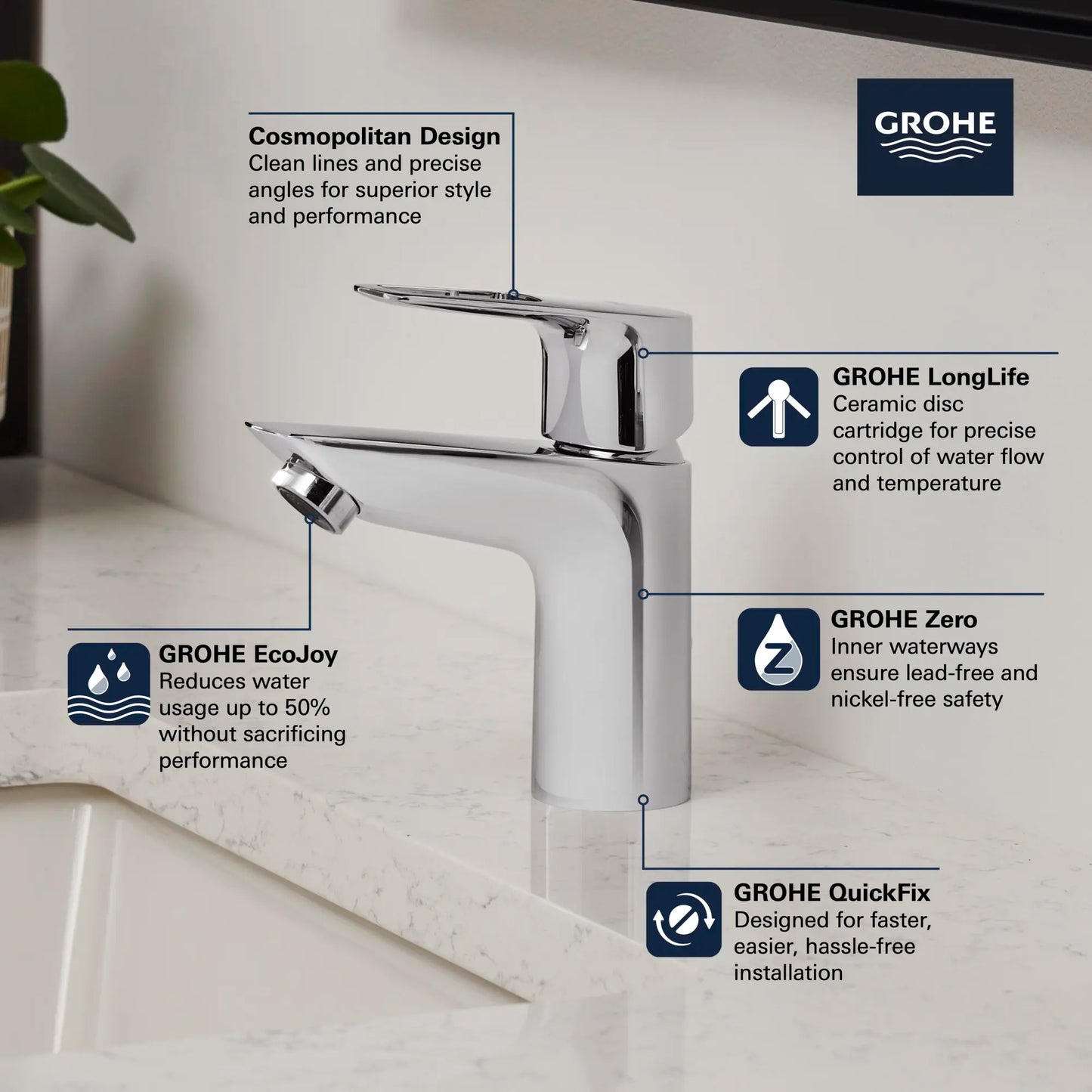Bauloop Single Hole Single-Handle M-Size Bathroom Faucet 1.2 Gpm - Golzar Home