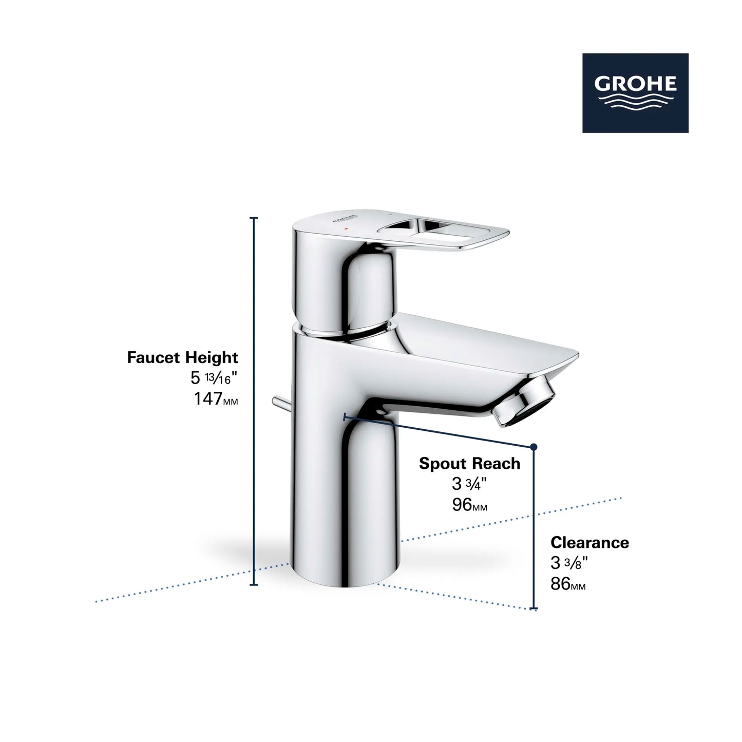 Bauloop Single Hole Single-Handle S-Size Bathroom Faucet 1.2 Gpm Less Drain - Golzar Home