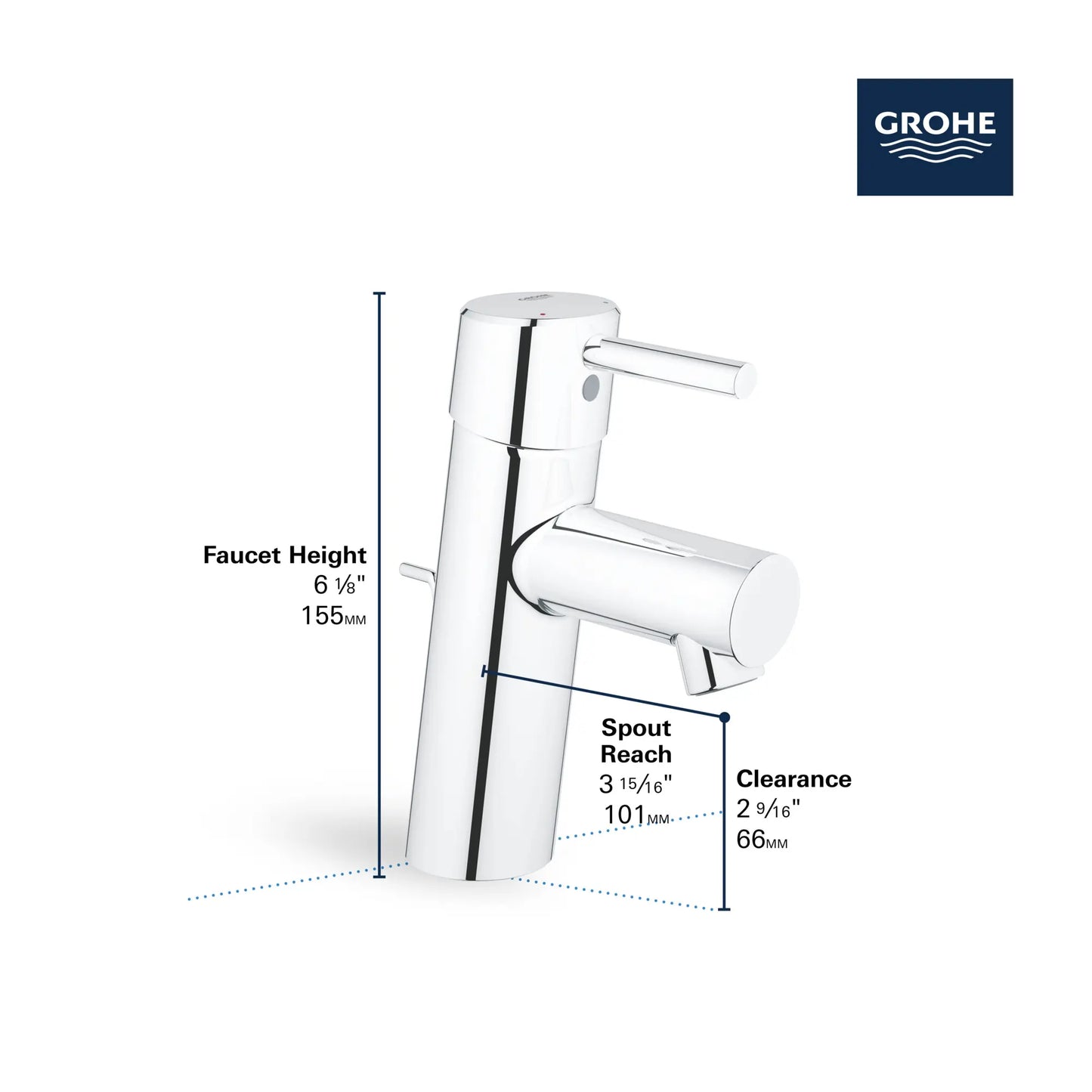 Concetto™ Single Hole Single-Handle S-Size Bathroom Faucet 1.2 Gpm Less Drain - Golzar Home