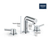 Concetto™ 8" Widespread 2-Handle S-Size Bathroom Faucet 1.2 Gpm - Golzar Home