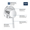 Concetto™ 2-Way Diverter Trim For Shower Head & Tub Spout - Golzar Home