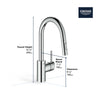Grohe Concetto Single-Handle Pull Down Bar Faucet 1.75 Gpm - Golzar Home
