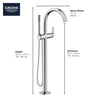 Grohe Defined Single-Handle Freestanding Tub Faucet With 6.6 L/Min (1.75 Gpm) Hand Shower