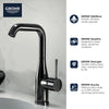 Grohe Essence New Single Hole Single-Handle L-Size Bathroom Faucet 4.5 L/Min (1.2 Gpm)