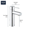 Grohe Essence New Single Hole Single-Handle S-Size Bathroom Faucet 4.5 L/Min (1.2 Gpm)