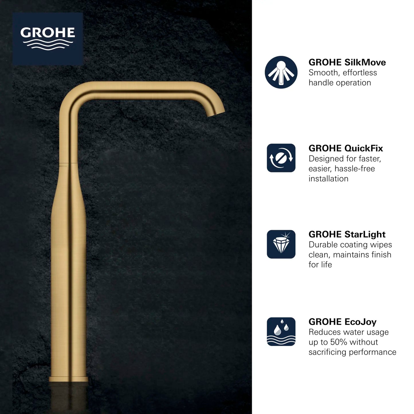 Grohe Essence New Single Hole Single-Handle Deck Mount Vessel Sink Faucet 4.5 L/Min (1.2 Gpm)