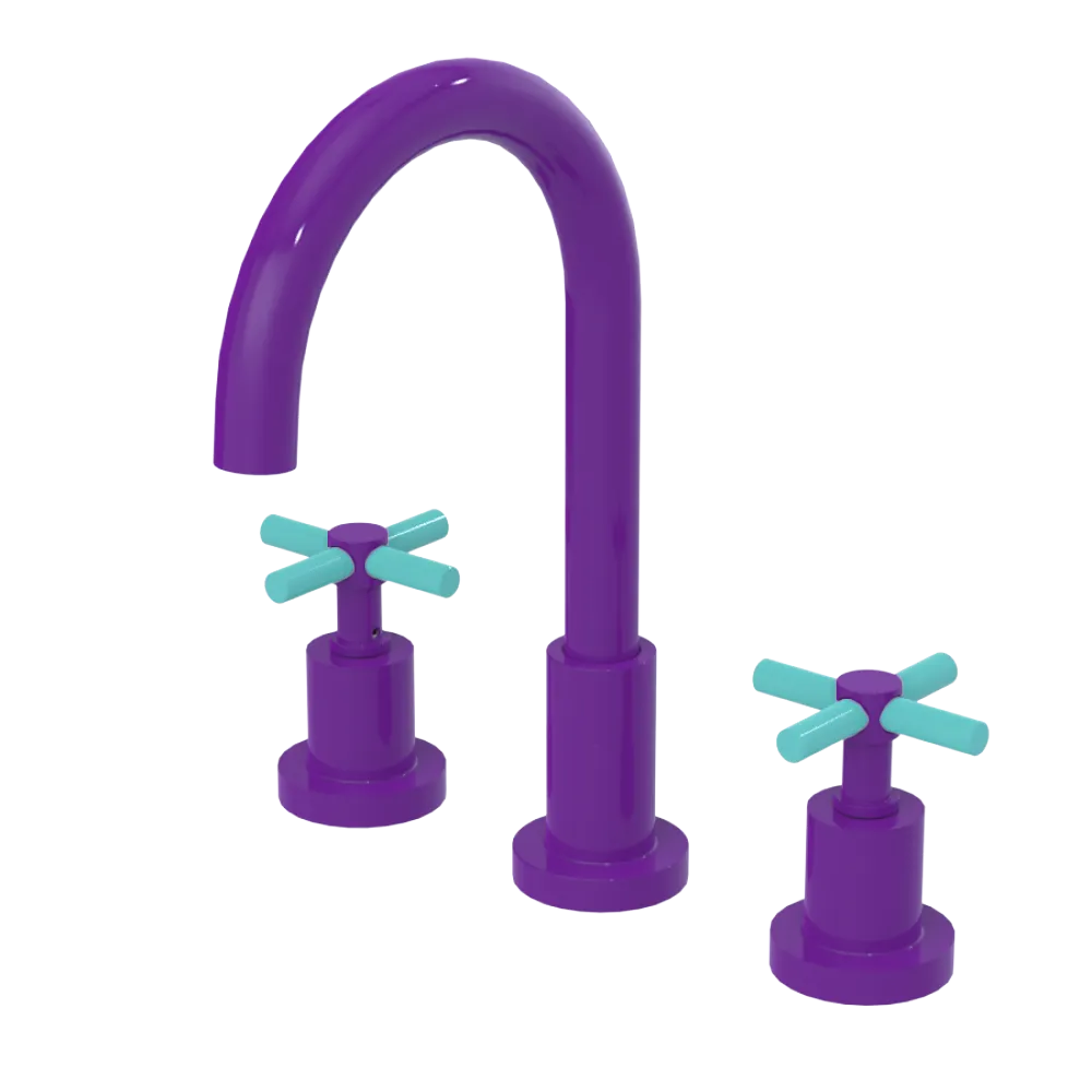 Rubinet Widespread Kitchen Set with LaSalle Spout Purple Haze