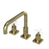 Rubinet Widespread Kitchen Set with Genesis Spout Natural Brass