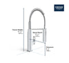Grohe Eurocube Single-Handle Semi-Pro Dual Spray Kitchen Faucet 1.75 Gpm - Golzar Home