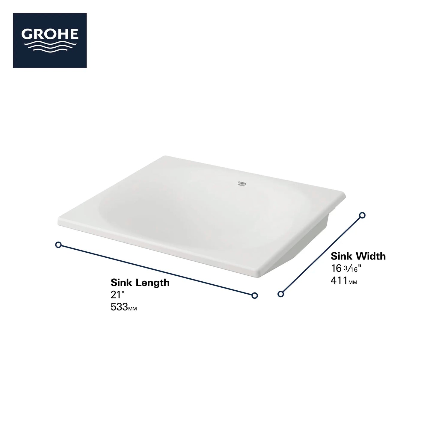 Grohe EUROCUBE® Undermount 21” Bathroom Sink