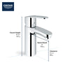 Grohe Single Hole Single-Handle S-Size Bathroom Faucet 4.5 L/min (1.2 gpm) Less Drain