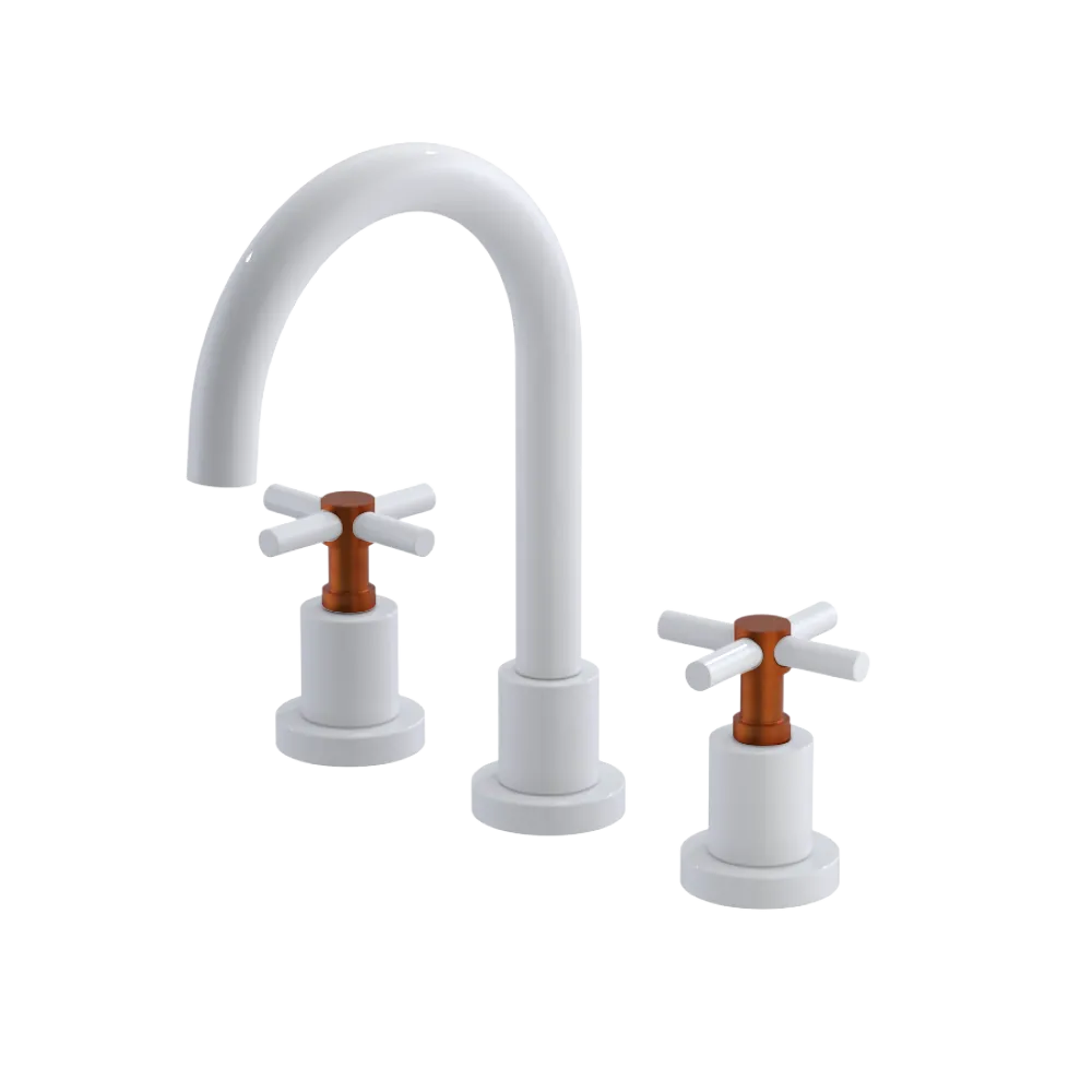 Rubinet Widespread Lav. Set. (less drain) White