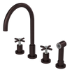 Rubinet Widespread Kitchen Set with LaSalle Spout with Hand Spray Oil Rubbed Bronze