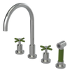 Rubinet Widespread Kitchen Set with LaSalle Spout with Hand Spray Satin Nickel